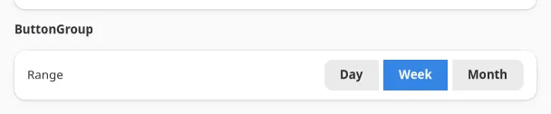 A ButtonGroup toggle with one button selected on GNOME (GTK)