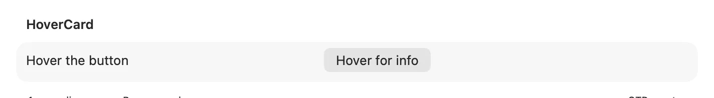 An open HoverCard on macOS (AppKit)