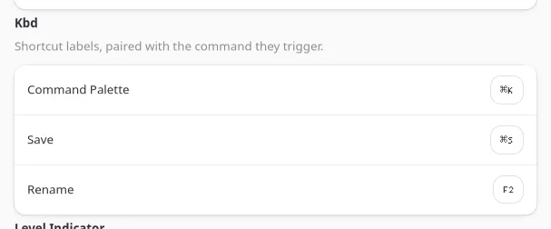 Kbd shortcut labels paired with the commands they trigger on GNOME (GTK)