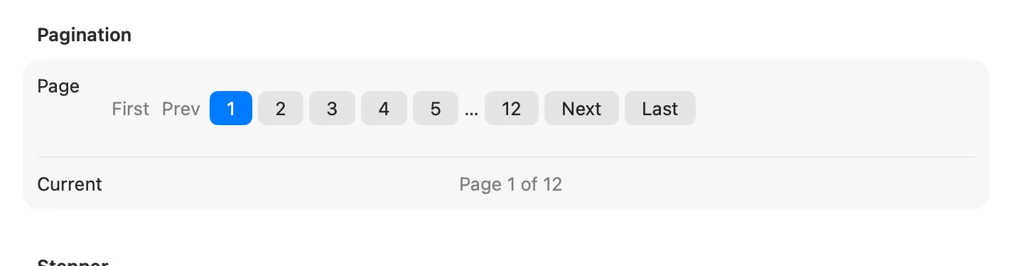 Pagination across 12 pages on macOS (AppKit)