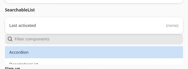 A filtered SearchableList on GNOME (GTK)