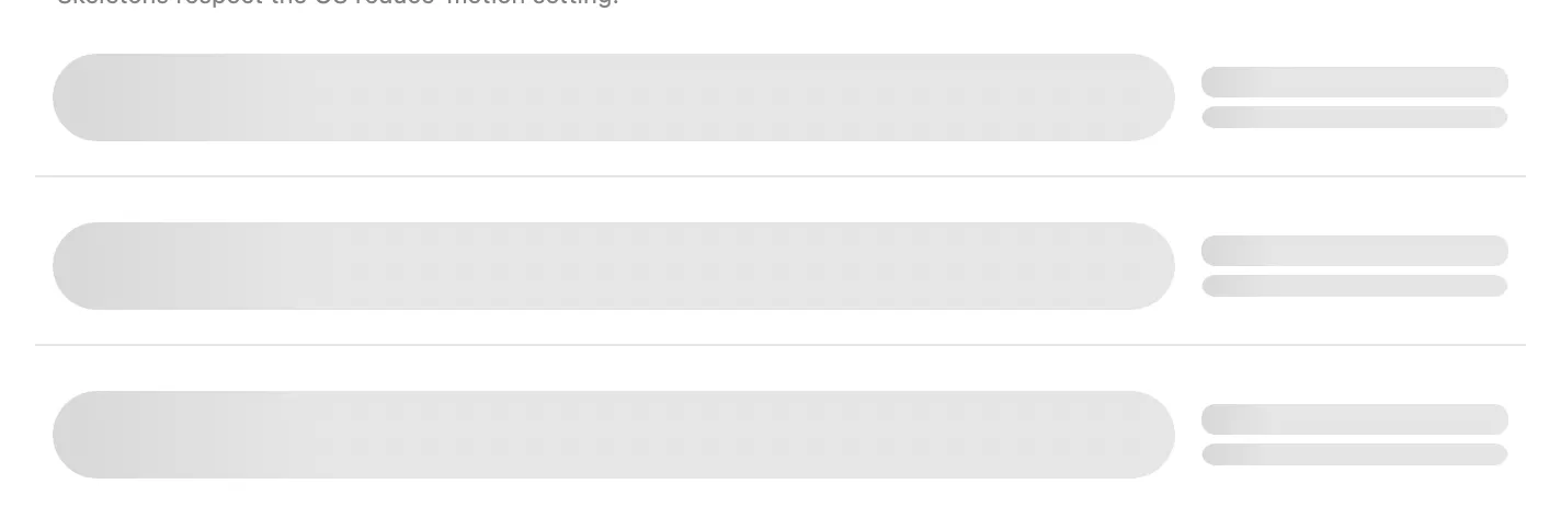 Skeleton placeholders standing in for an unloaded list on macOS (AppKit)