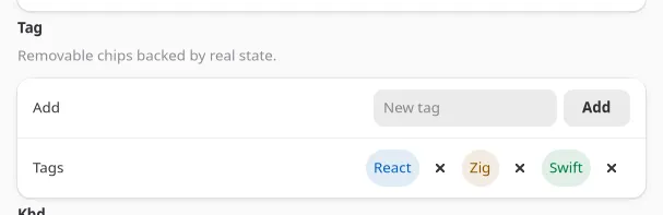 Removable Tag chips backed by real state on GNOME (GTK)