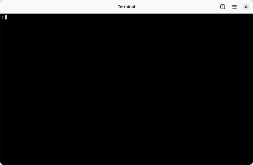 The terminal example running a shell on GNOME (GTK)